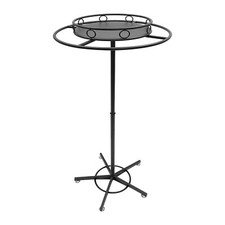 Round Retail Garment Display Stand Floor Standing Rotatable Clothing Rack Black