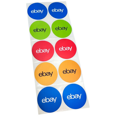 Ooak Rd357 Ebay Stickers 3 Inch Ebay Round Stickers 100 Pcs Blue Red Green Yellow Stickers | eBay