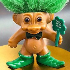 VTG Russ Troll Doll Proud to be Irish Ireland St Patricks Day Four Leaf Clover