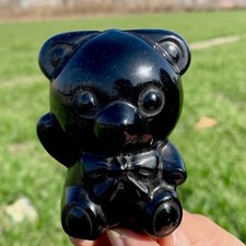 197GVintage Oneida Lead Crystal BlackTeddy Bear figure Paperweight