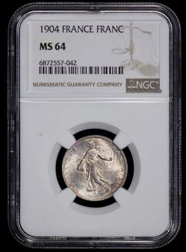 1904 France Franc NGC MS 64