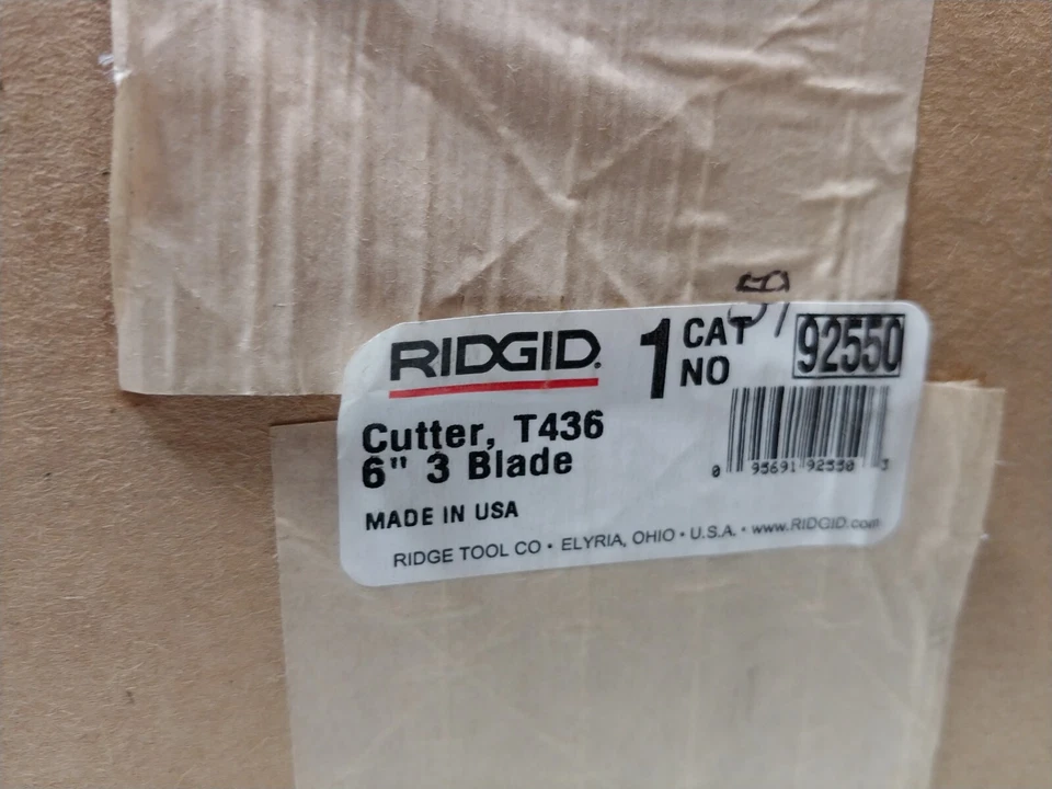 Ridgid 92550 Cutter, T436 6" 3 Blade - Image 2 of 3