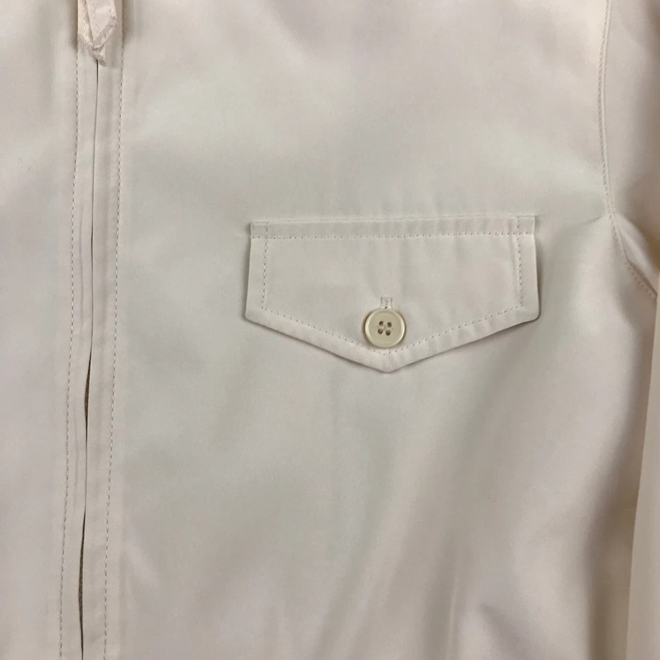 Chaqueta deportiva Larry Levine para mujer pequeña marfil forrada de nailon cremallera completa almohadillas para los hombros Foto 4 de 4