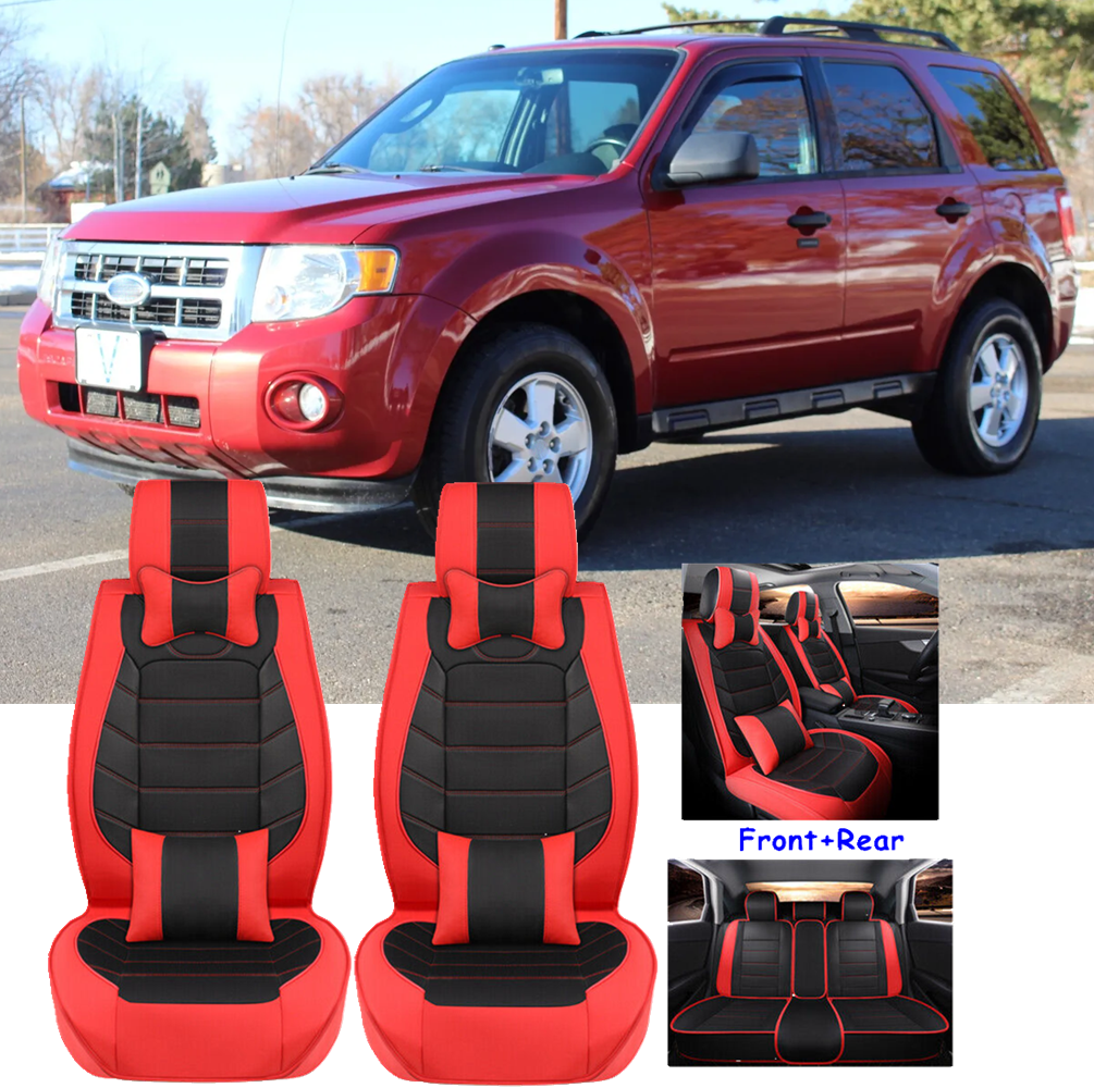 PU Leather Car Seat Cover Front & Rear Full Set Seats Cushion For Ford Escape