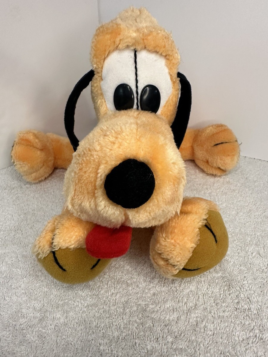 Vintage Disney Pluto Dog Plush 13 Inch Hasbro Softies Red Collar