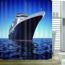 Driving The Ship At Sea 3D Shower Curtain Waterproof Fabric Bathroom Decoration