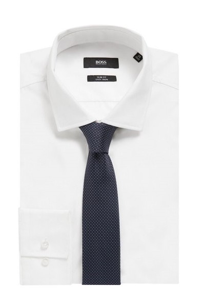 Corbata de seda a cuadros azul de HUGO BOSS nueva sin usar