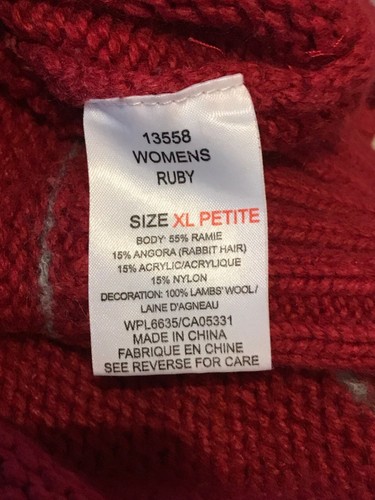 Women's Ruby Woolrich Pull Over Sweater PXL - Picture 5 of 5