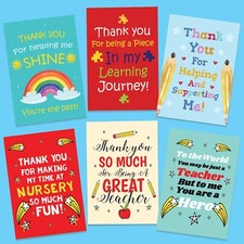 Teacher Thank You Cards Teach Assistant End of Year Summer Holidays Christmas
