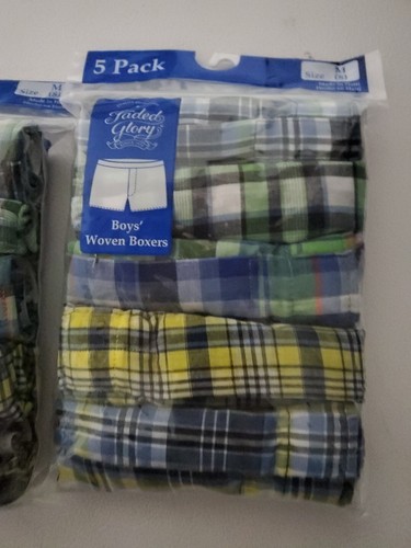 New! Faded Glory Boys Size M (8) Plaid Woven Boxers Package of 5 (Lot Of 2) - Picture 4 of 4