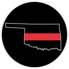 First Responder Thin Red Line Oklahoma Firefighter Bumper Sticker Military 5"