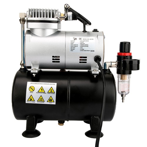 Airbrush Compressor for Air Brush Spray Gun Nail Art 1/6HP With 3L Air Tank Kit - Picture 8 of 11