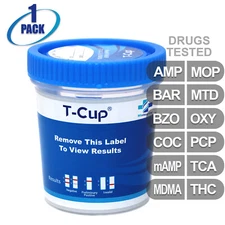 NEW Mintegrity Drug Test 12-Panel T-Cup Urine Home Kit 1-Pack #MI-TDOA-7125
