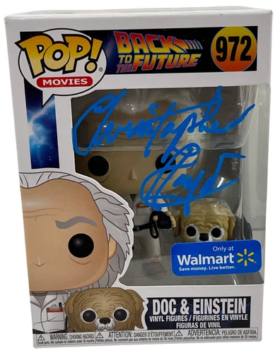 CHRISTOPHER LLOYD SIGNED BACK TO THE FUTURE DOC BROWN FUNKO 972 BECKETT 26