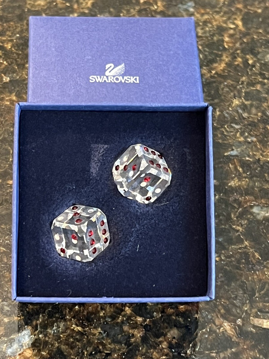 SWAROVSKI Crystal Red Dot Dice With Boxes And Certificate 619309