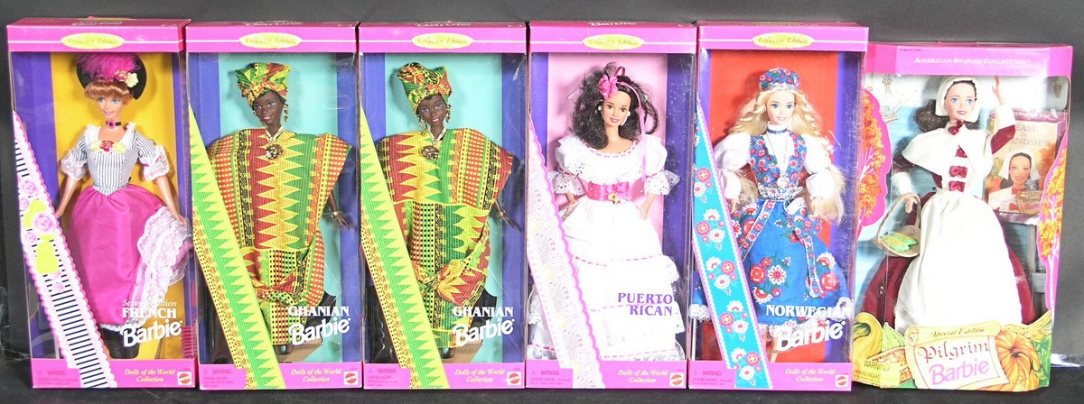 Barbie Doll 1996 Collectors Edition Lot of 6 Ghanian French