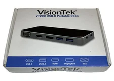 VisionTek VT200 USB C 3.0 Portable Dock Part# 901226 -USB 3.0, HDMI, DisplayPort