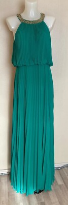 Jake*s Cocktail Neckholder Maxikleid Ärmellos Grün Gr. 40