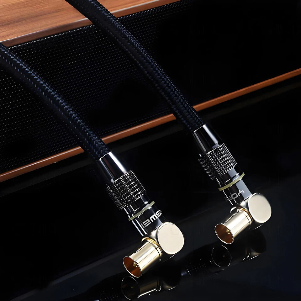 Digital Coaxial Audio Video Cable 90° Angled to Straight Male F Type Connector - Image 4 of 4