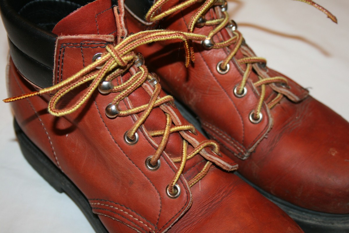 Vtg OXBLOOD STEEL TOE USA  RED WING‎ CHORE WORK BOOTS Men’s Size 15B Vtg OXBLOOD STEEL TOE USA RED WING CHORE WORK BOOTS 7 1/2 B  main image 4