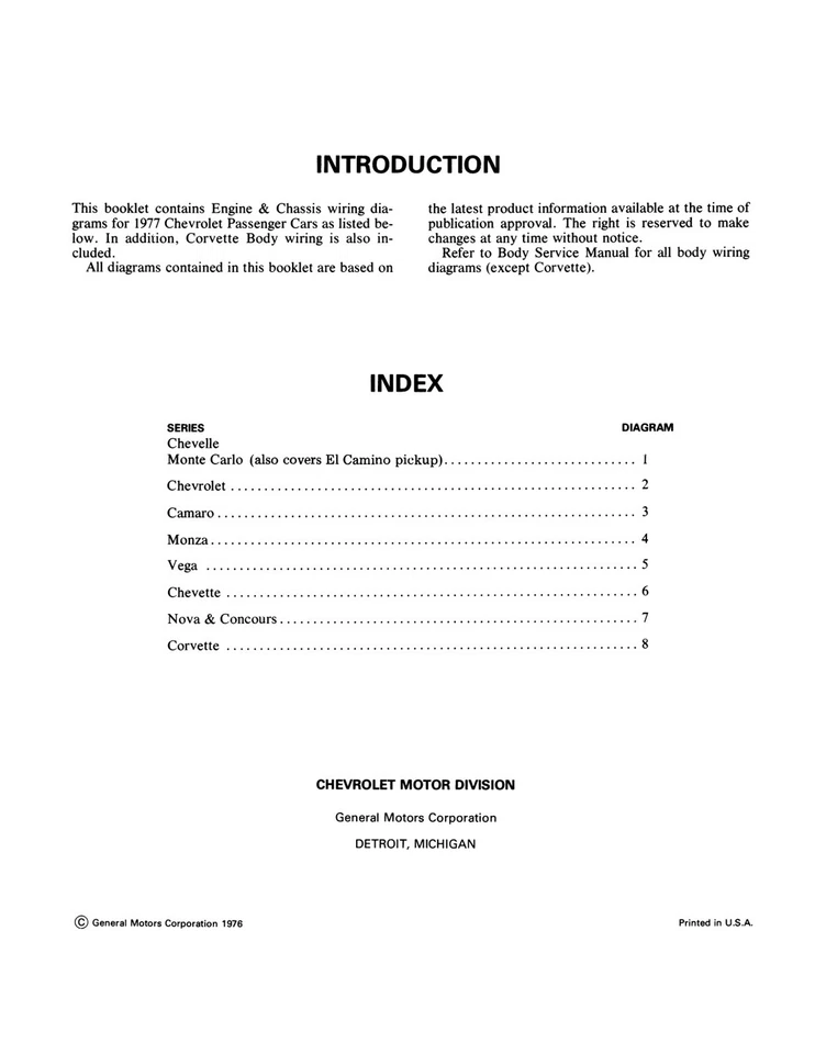 Diagramas de cableado de auto Chevrolet 1977 - 11x26 pulgadas Foto 2 de 2