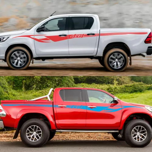 Custom Graphic Side Door Car Sticker For Toyota Hilux 4X4 Trunk Stripe Decals - Picture 4 of 7