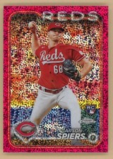 2024 Topps Chrome Carson Spiers Pink Speckled /350 Rookie Reds RC Refractor