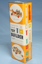 PLAYSKOOL LINCOLN LOGS WOOD TOY BUILDER SET WITH PLASTIC NUTS AND BOLTS CANISTER