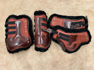 Open Front jumping Boots And Ankle Boots Set Of Four Sheepskin And Leather