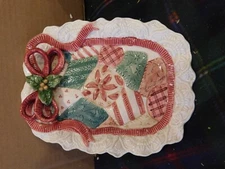 1992 FITZ & FLOYD CHRISTMAS QUILT PLATE