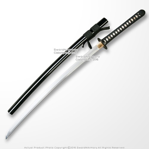 Musashi DH T10 Steel Choji Hamon Handmade Samurai Katana Sword with Leaf Tsuba - Picture 3 of 8