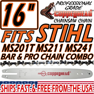 COPPERHEAD 16'' BAR & CHAIN for STIHL MSA220 63PM-55 3613 005 0055, 3005 000 4813
