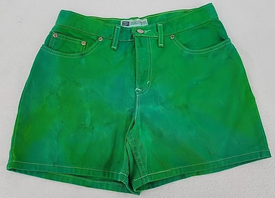 Faded Glory de colección. Pantalones Cortos de Denim para Mujer 8 Procion Ice Tie Teñidos Reciclados Hechos en EE. UU. Foto 3 de 4