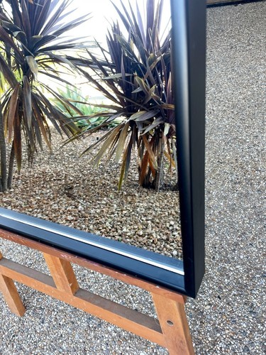 Black Timber Wall Mirror Thin Frame 85cmx60cm - Picture 4 of 5