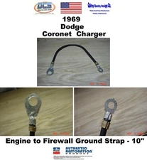 1969 Coronet Charger V8 Engine to Body Ground Strap New MoPar USA