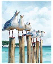 Diy Paint By Numbers Kit For Adults Beginner Seagull Blue Sea Paint By Numbers 1