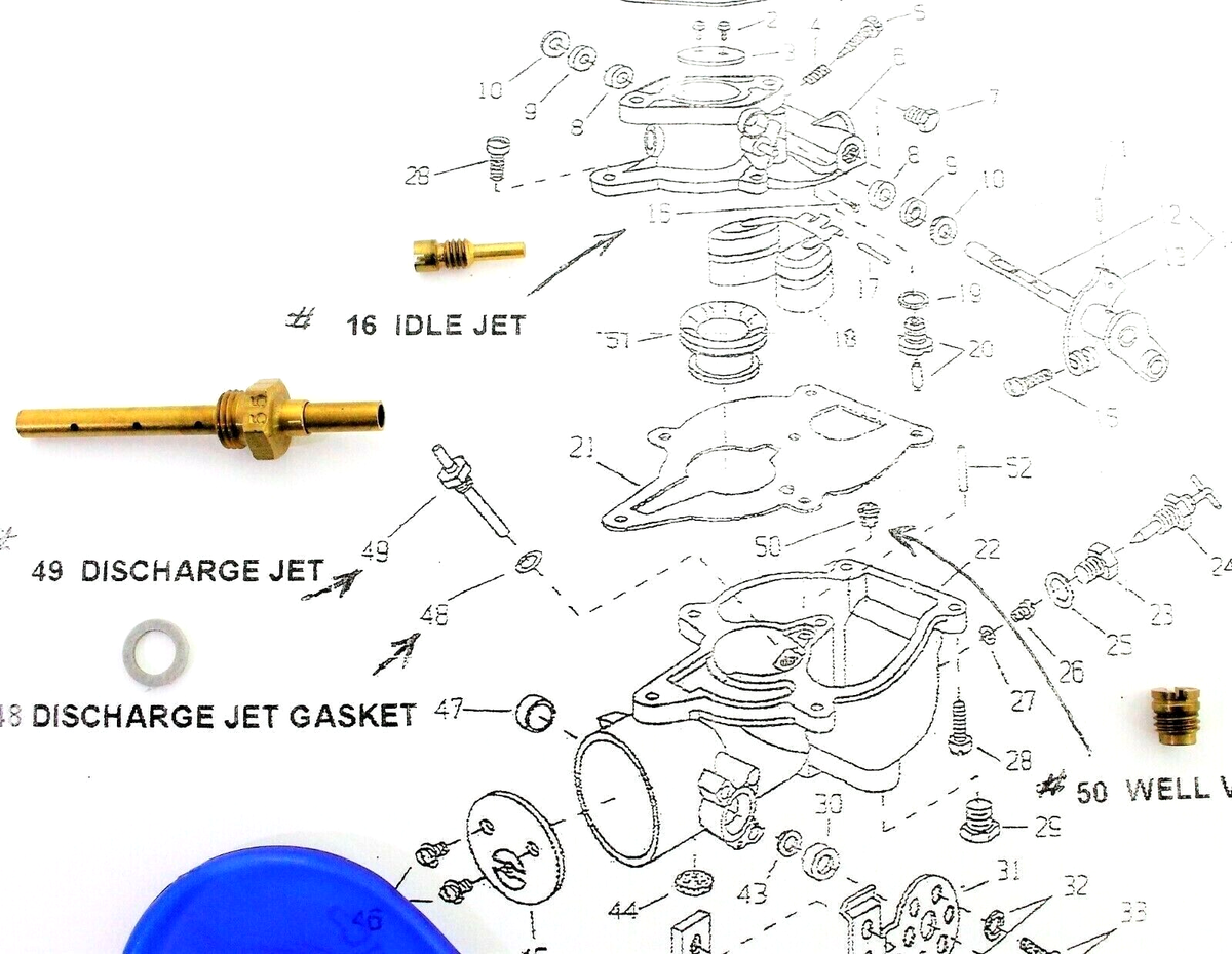 JET ENGINE 組み立てキット 40パーツ以上 Zenith Carburetor Jet Kit fits Miller Big 40 welder engine 13371
