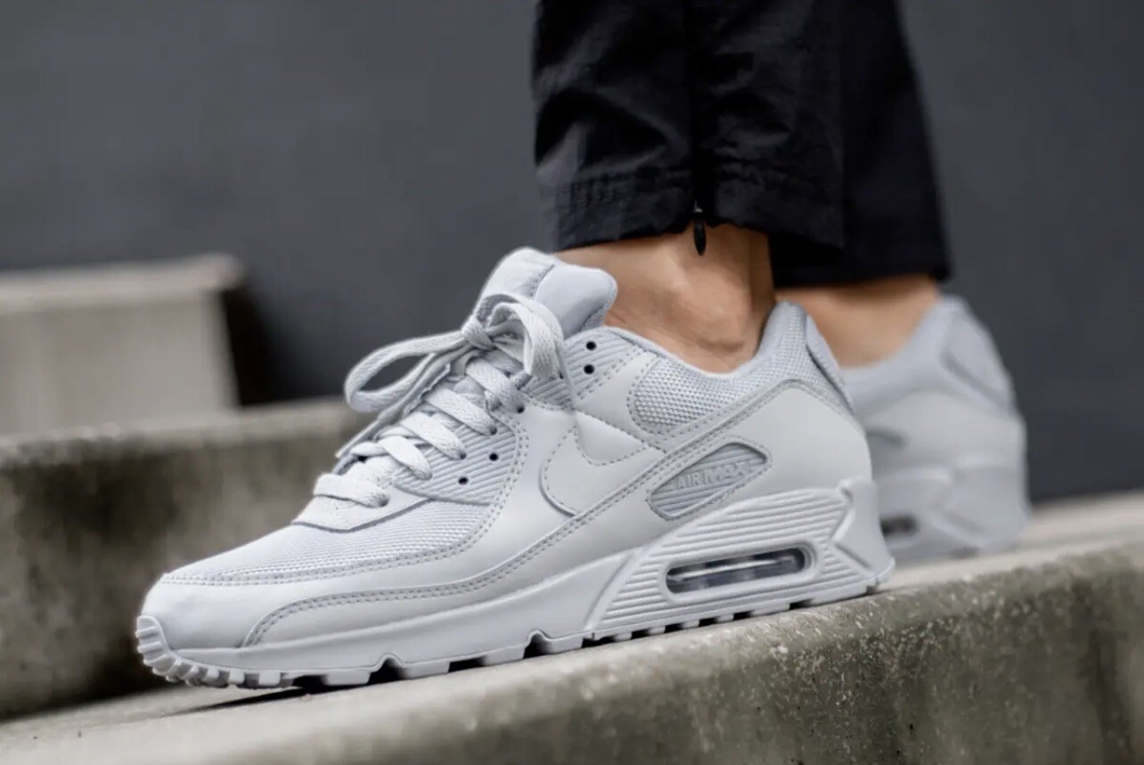 NEW Nike Air Max 90 CN8490-001 Triple Wolf Grey Athletic Shoes Men Multi  Size | eBay