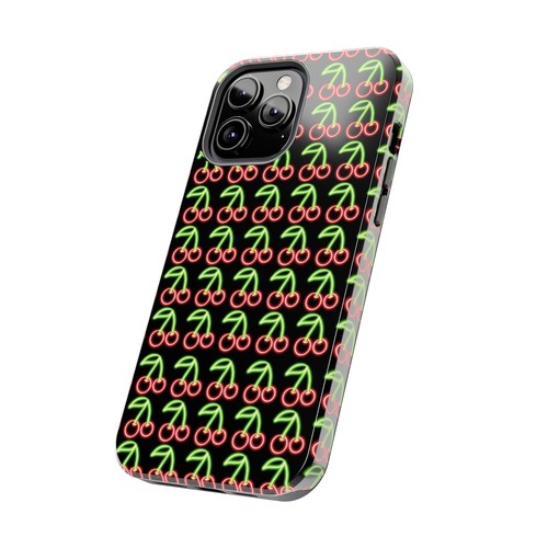 Funda de teléfono de protección resistente elegante con cerezas brillantes de neón para iPhones y Samsung - Imagen 52 de 108
