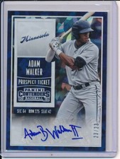 2015 Panini Contenders Prospect Ticket Cracked Ice #/D 23/23 Adam Walker #2 Auto