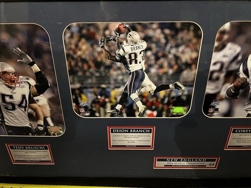 Super Bowl XXXIX Brady Bruschi Branch Dillon 42 Inch X 17 Inch Framed Prints - Picture 3 of 6