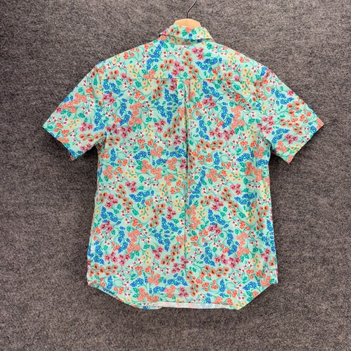 New Crewcuts Shirt Boys 12 Blue Floral Button Up Collared Short Sleeve Cotton - Picture 2 of 6