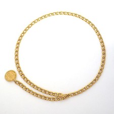   Chanel  Rue Cambon Round Plate Chain Leather Belt  Ladies Belt  