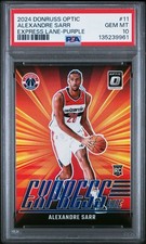 2024-25 Donruss Optic #11 Alexandre Sarr Express Lane Purple Rookie PSA 10