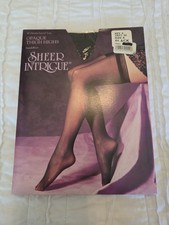Vintage Sheer Intrigue Pantyhose Stockings Thigh High Black Sz A Sandalfoot