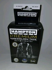 Hampton Adams Premium Kinesiology Tape Black 2 Rolls 2in x 16ft 2017 KT1002