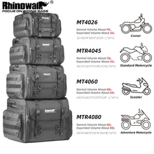 Rhinowalk Motorcycle Travel Bag Waterproof 19L-60L Expandable Motor Tail Bag 1PC