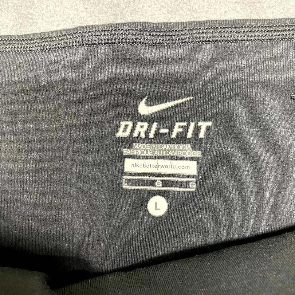 Nike Dri Fit Zenvy Leggings Womens Large Black Logo Mid Rise Skinny Leg Gym - Image 3 of 4