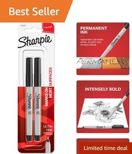 Permanent Markers, Ultra Fine Point, Black, 2 Count - Home, School, Office Su...