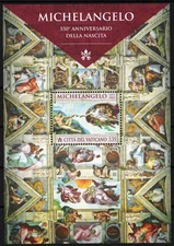 Vatican 2025 Block for Michelangelo's 550th Birthday MNH **